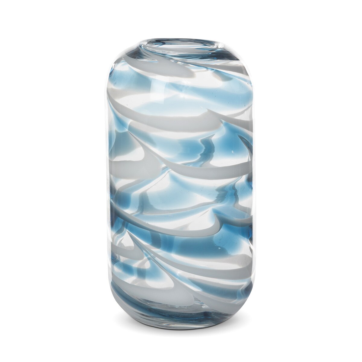 Ocean Glass Vase, Swirl Blue style shot 1