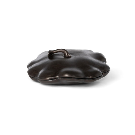 Bronze Lidded Ceramic Pumpkin Bowl Small style shot 1
