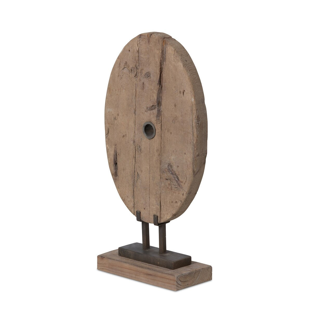 Found Wood Oval Mounted Sculpture style shot 1