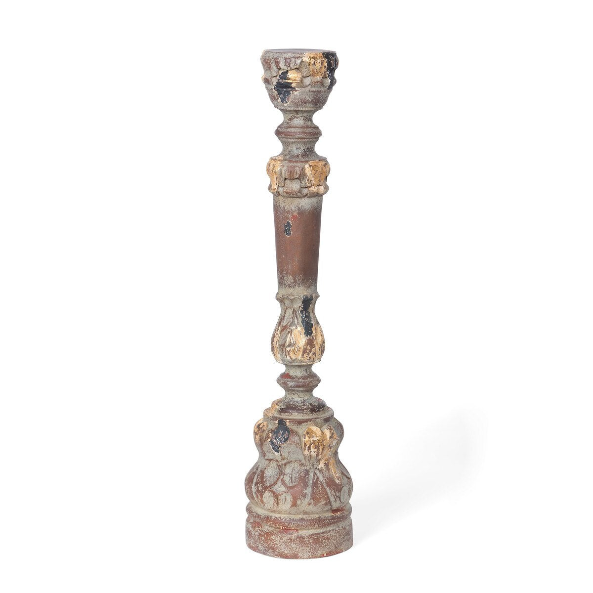 Delgado Carved Wood Candle Holder, 28" style shot 1