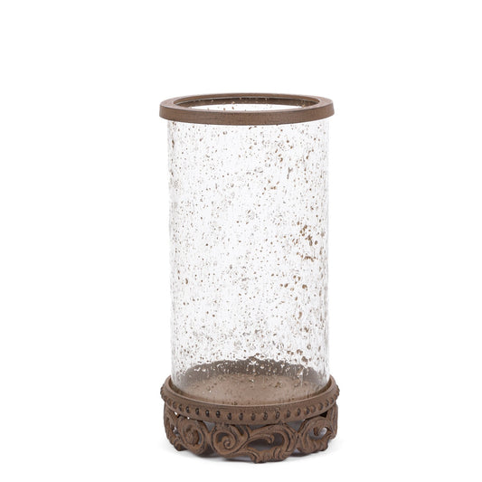 Acanthus Glass Hurricane, 12.75" style shot 1