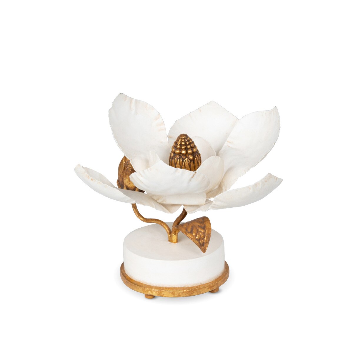 Hand Sculpted Magnolia Candle Holder, 6" style shot 1