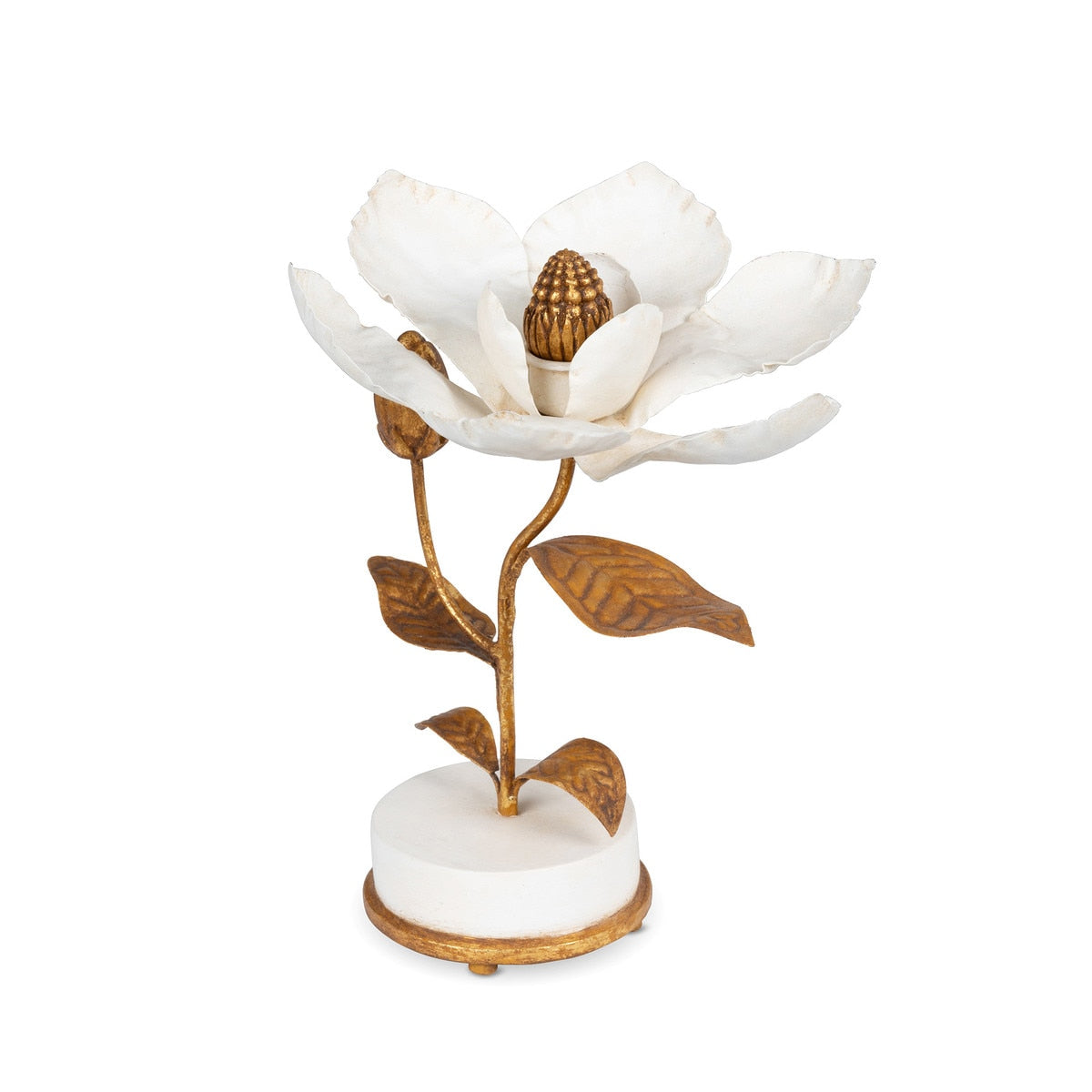 Hand Sculpted Magnolia Candle Holder, 10" style shot 1