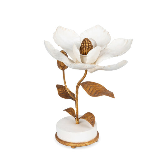 Hand Sculpted Magnolia Candle Holder, 10" style shot 1
