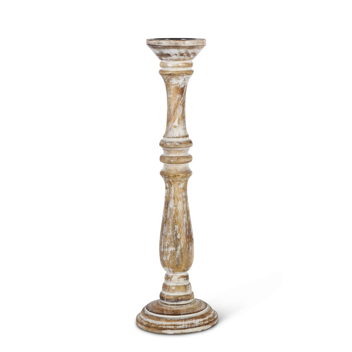 Estelle Wood Pillar Holder, 20" style shot 1