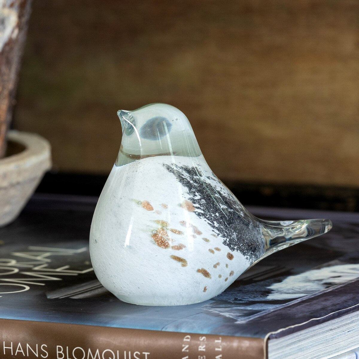 Speckled Blown Glass Baby Bird