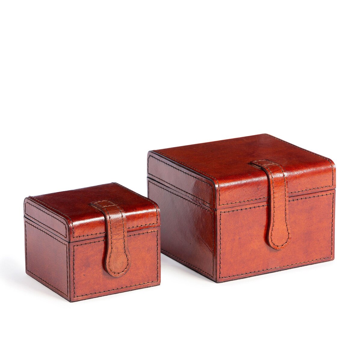 Leather Valet Storage Boxes, Set of 2 style shot 1