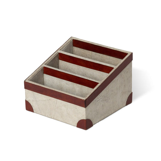 Antique Canvas Letter Holder with Genuine Leather style shot 1