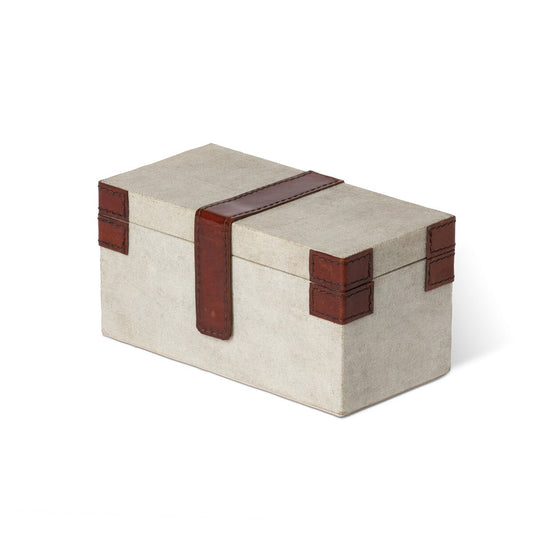 Antique Canvas Box with Genuine Leather style shot 1