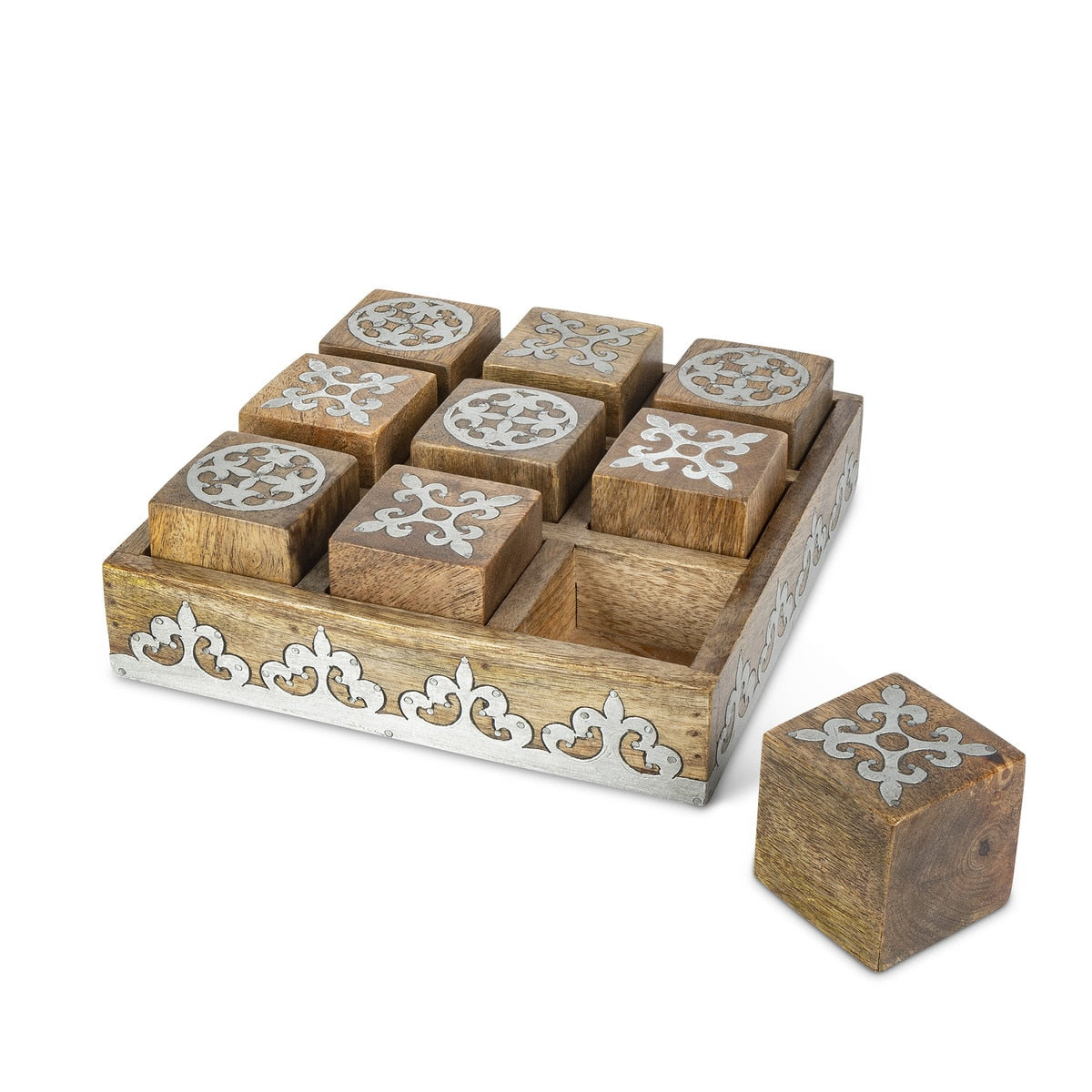 Heritage Inlay Wood Tic Tac Toe style shot 1