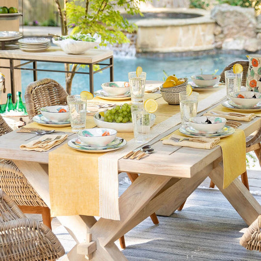 Linen Kitchen Table Runner, Yellow