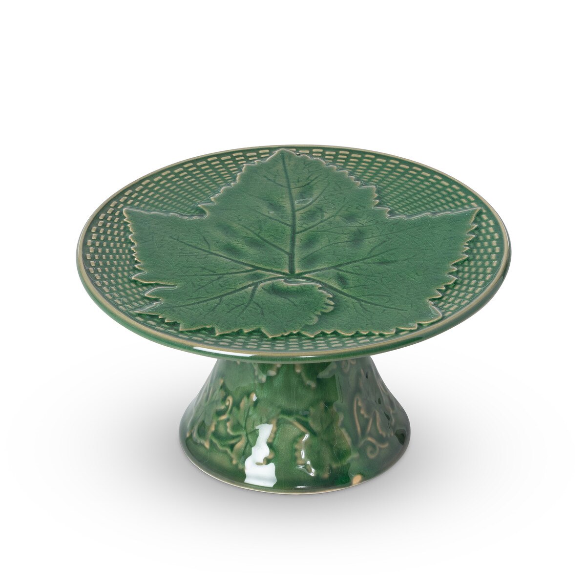 Green Glazed Cake Stand, Large style shot 1