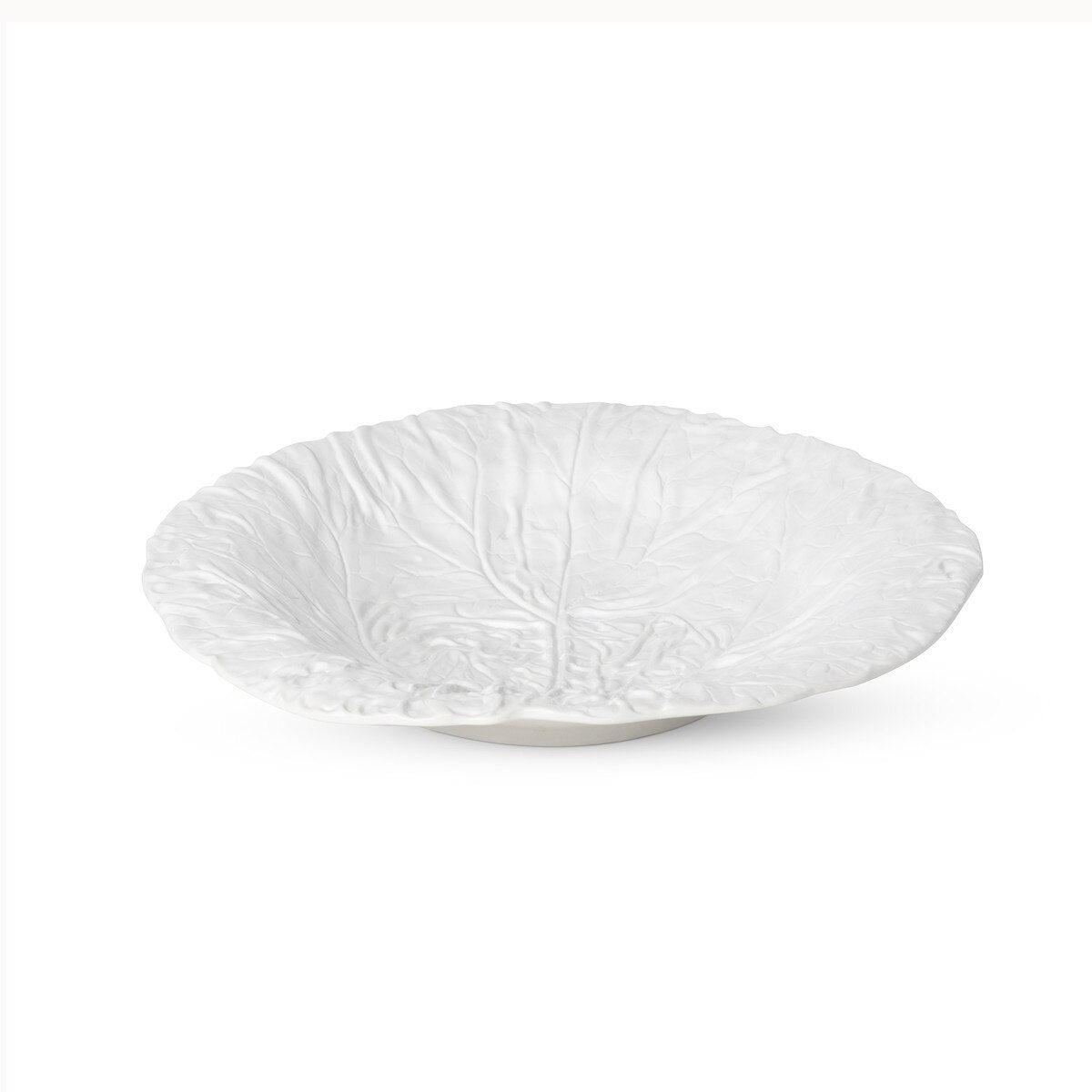 White Cabbage Leaf Ceramic Charger, 14" Dia. style shot 2