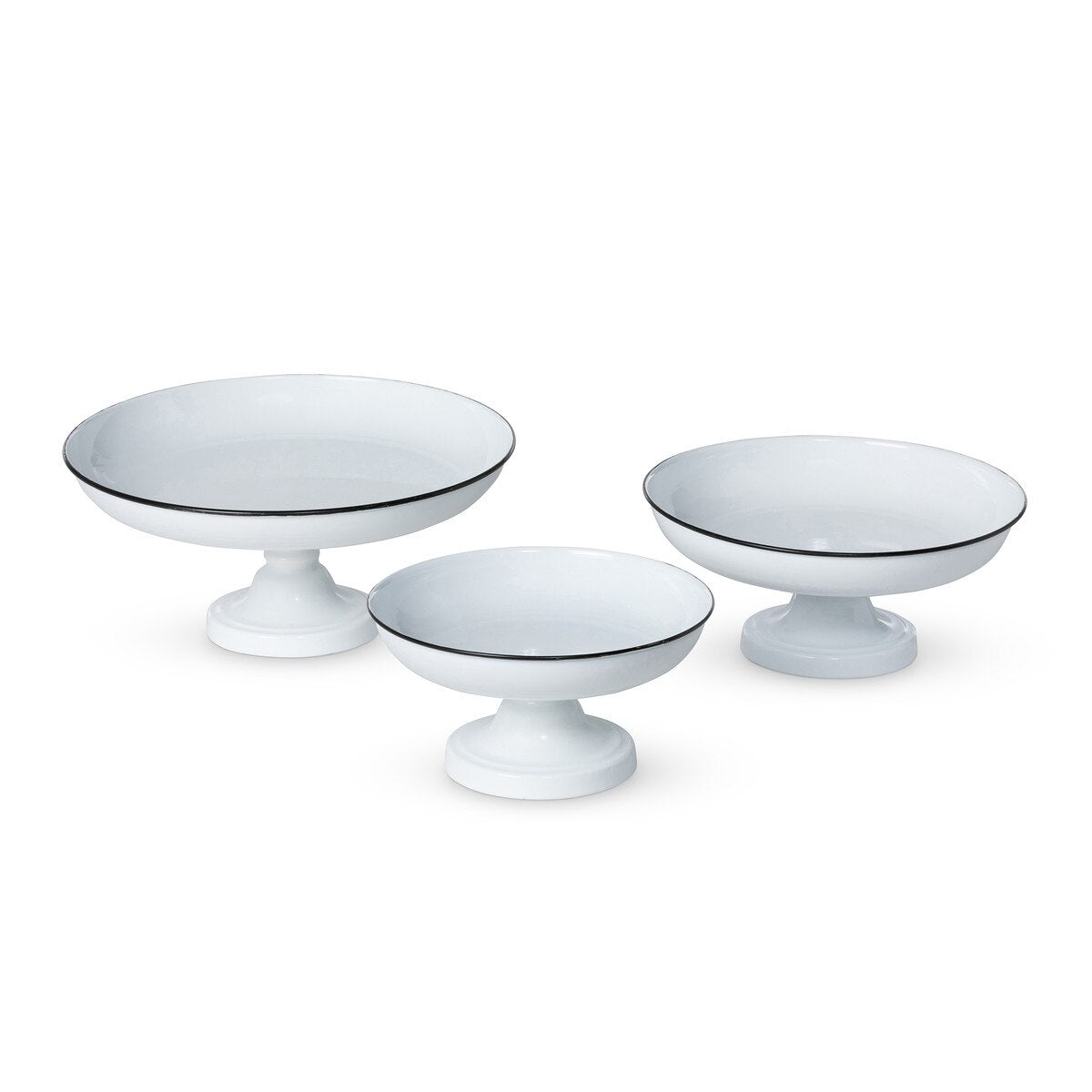 Enamelware Pedestal Servers, Set of 3 style shot 1