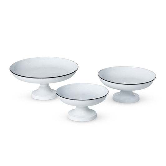 Enamelware Pedestal Servers, Set of 3 style shot 1