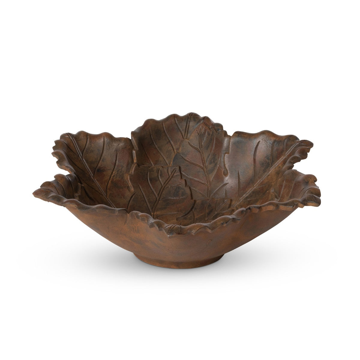 Cast Aluminum Grape Leaf Serving Bowl style shot 1