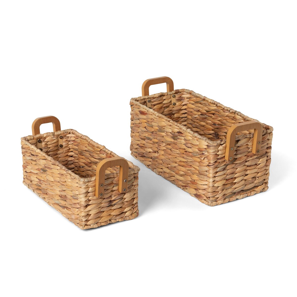 Woven Water Hyacinth Rectangle Storage Basket style shot 1