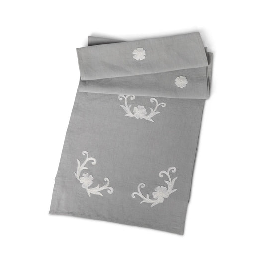 Cosette Embroidered Linen Table Runner style shot 1