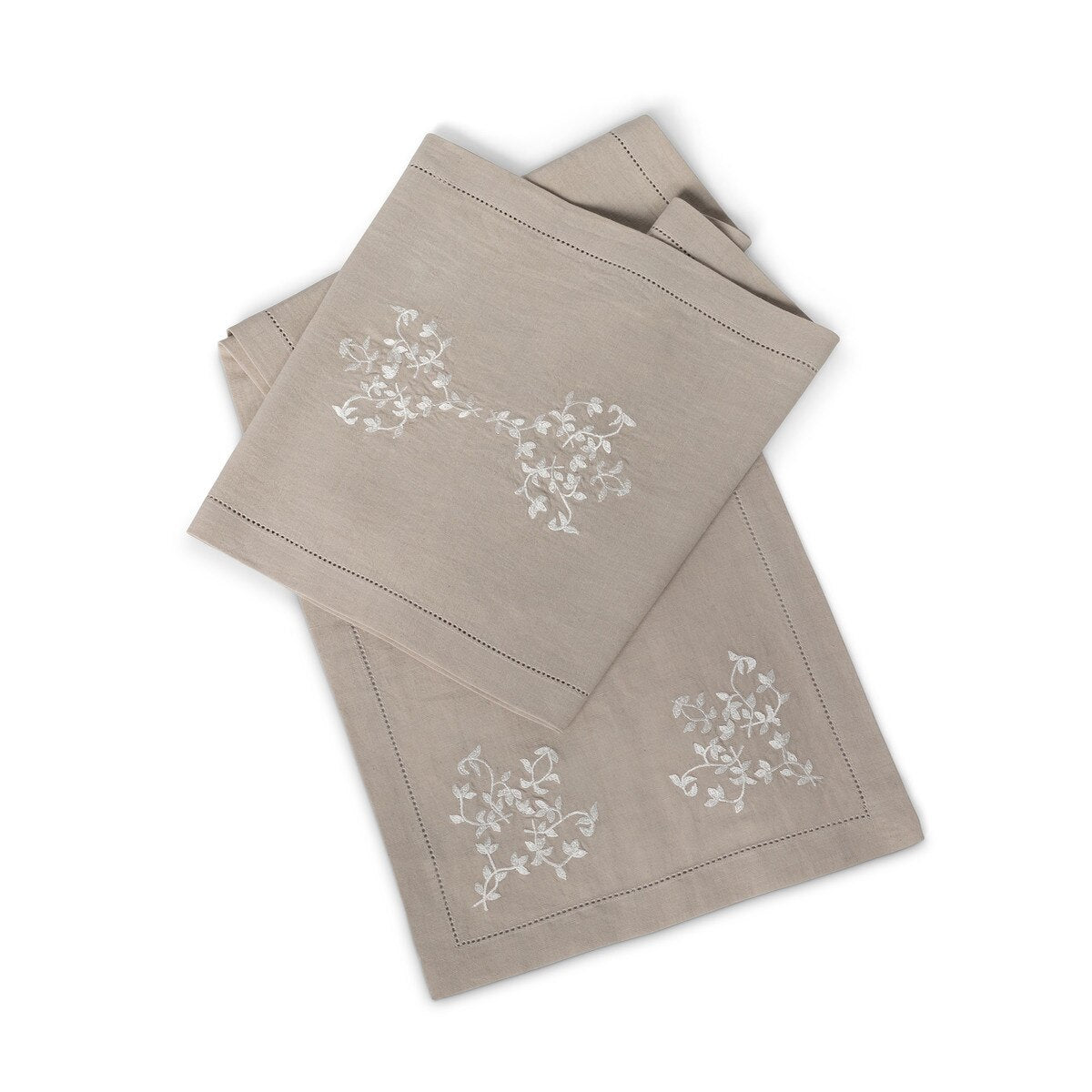 Lili Embroidered Linen/Cotton Blend Table Runner style shot 1