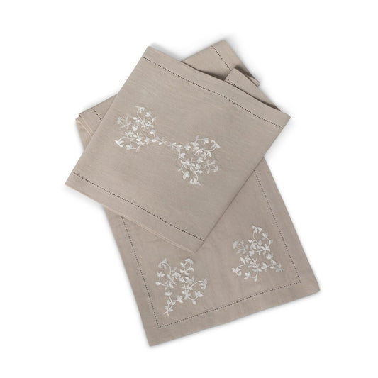 Lili Embroidered Linen/Cotton Blend Table Runner style shot 1