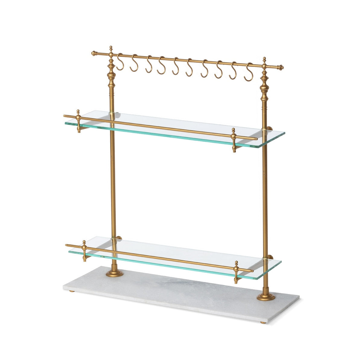 White Marble and Brass Bistro Rack style shot 1