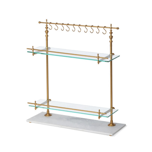 White Marble and Brass Bistro Rack style shot 1