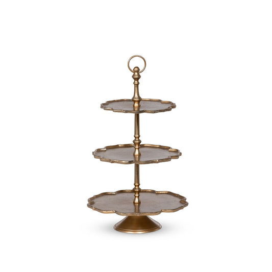 Scalloped Edge Cast Aluminum Tiered Server, 30 in. style shot 1