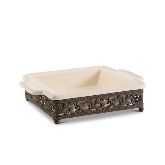 Acanthus Stoneware Square Baking Dish, 9" style shot 1