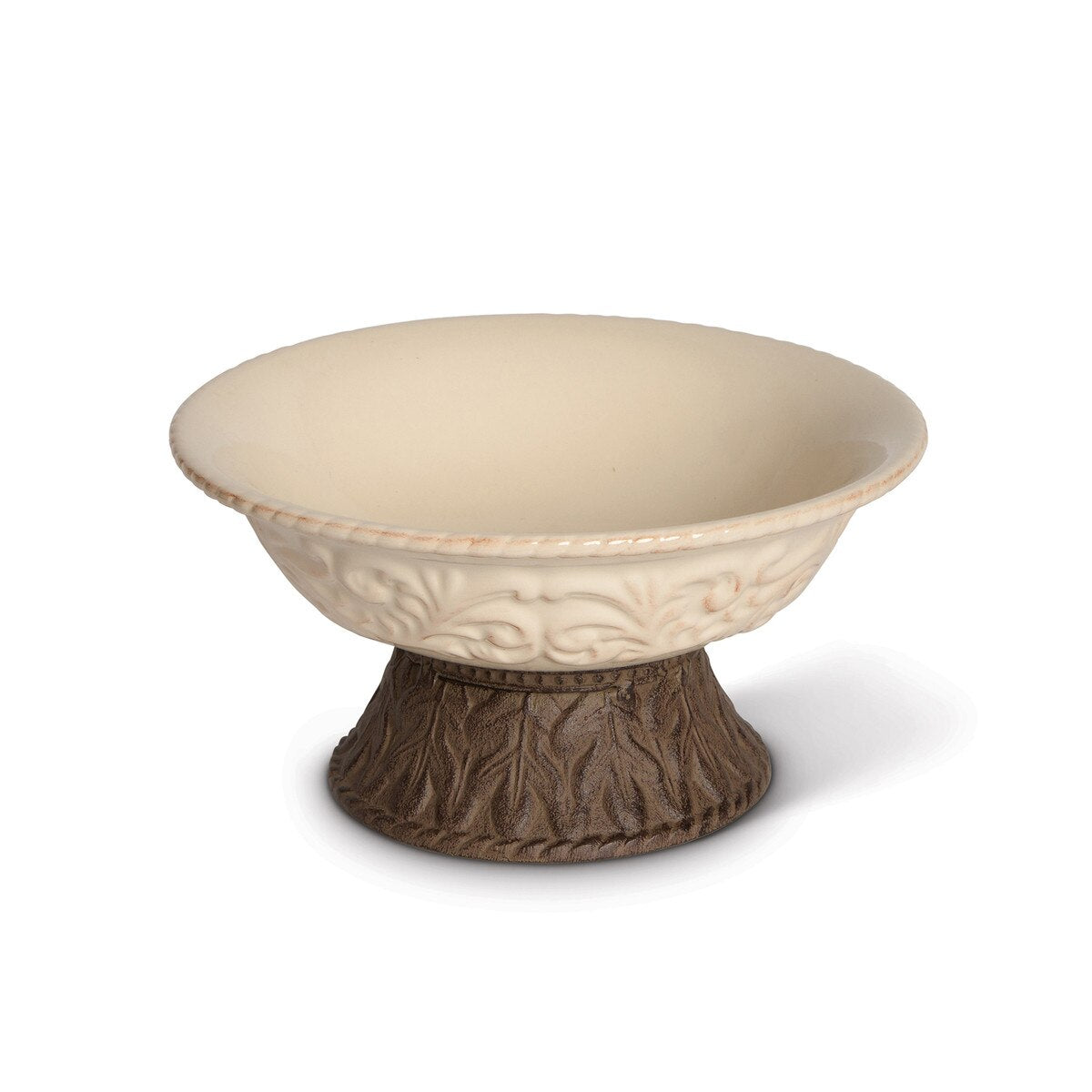 Acanthus Stoneware Serving Bowl on Base style shot 1