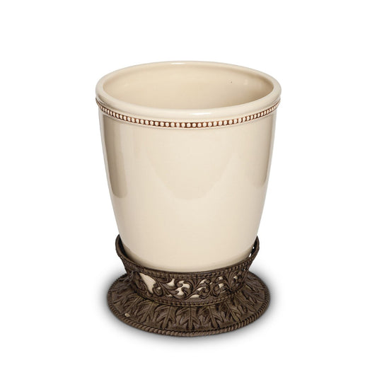 Acanthus Stoneware Waste Basket style shot 1