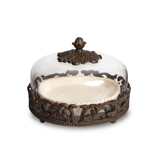 Acanthus Stoneware Pie Server with Dome style shot 1