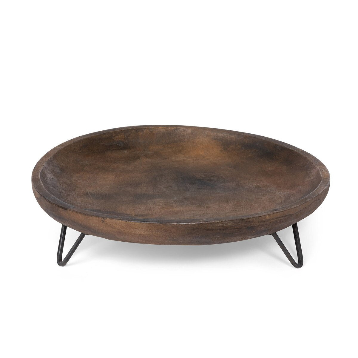 Wooden Round Footed Serving Tray style shot 1