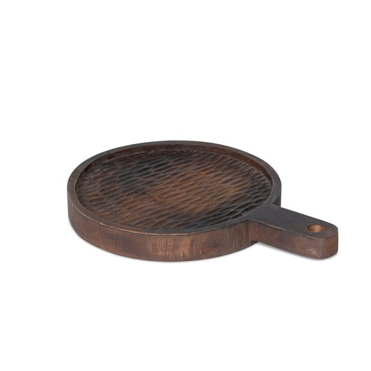 Carved Wood Serving Tray, 10" style shot 1