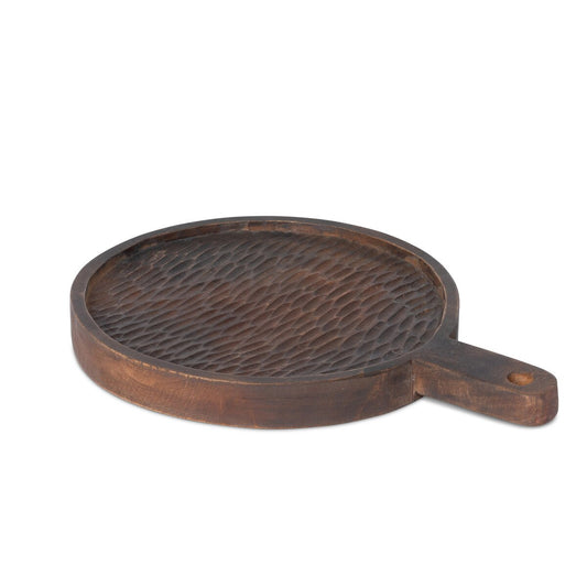 Carved Wood Serving Tray, 12" style shot 1