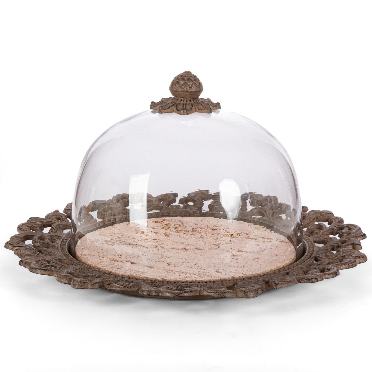 Acanthus Marble Cake Plate with Dome style shot 1