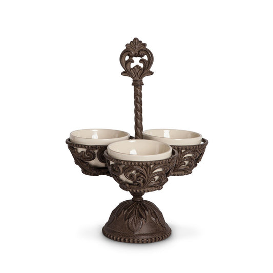 Acanthus Stoneware Condiment Server style shot 1