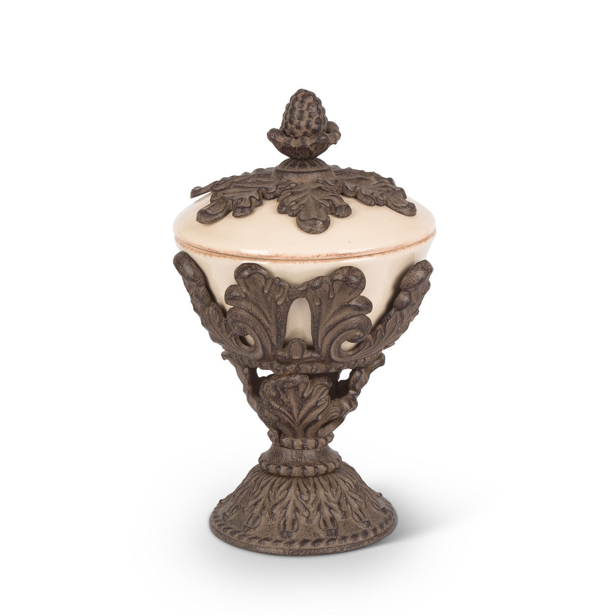 Acanthus Stoneware Lidded Nut Bowl style shot 1