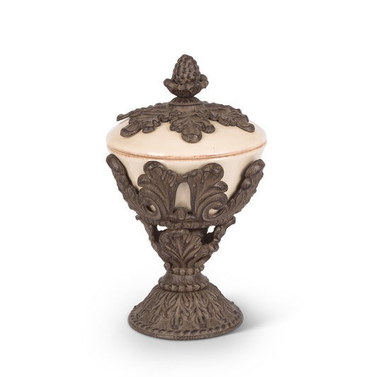 Acanthus Stoneware Lidded Nut Bowl style shot 1