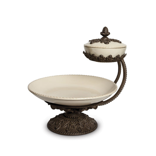 Acanthus Stoneware Chip and Dip Server style shot 1