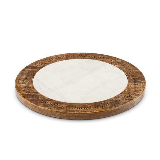 Marble and Wood Lazy Susan style shot 1
