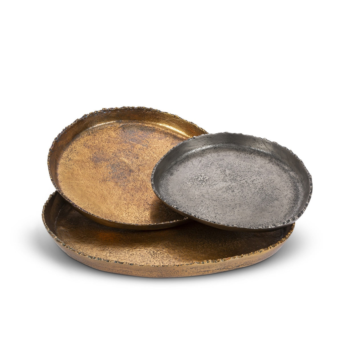 Cast Aluminum Round Trays, Set of 3 style shot 1