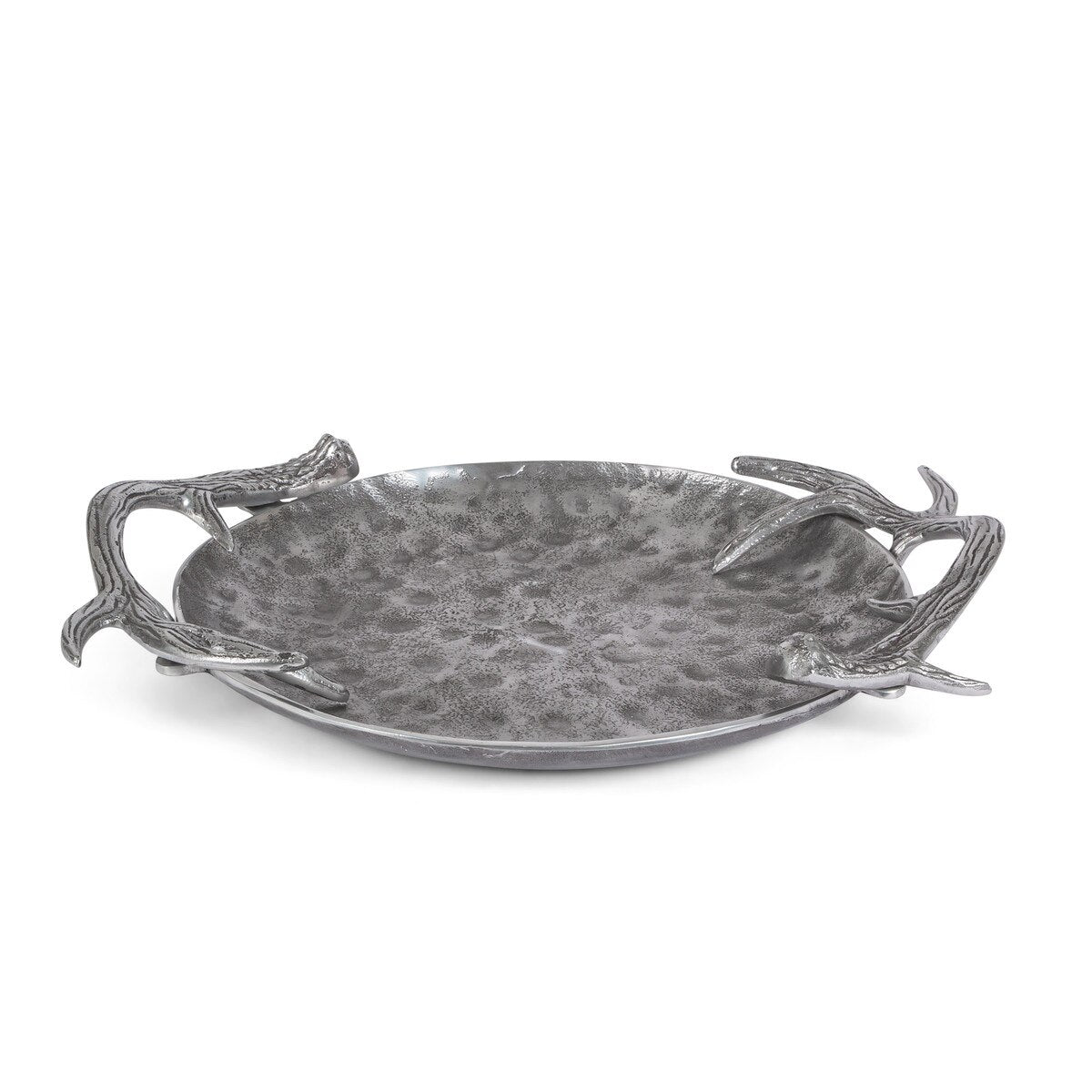 Cast Aluminum Hammered Round Tray, 20" style shot 1