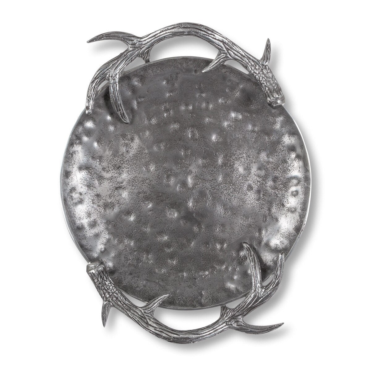 Cast Aluminum Hammered Round Tray, 20" style shot 2