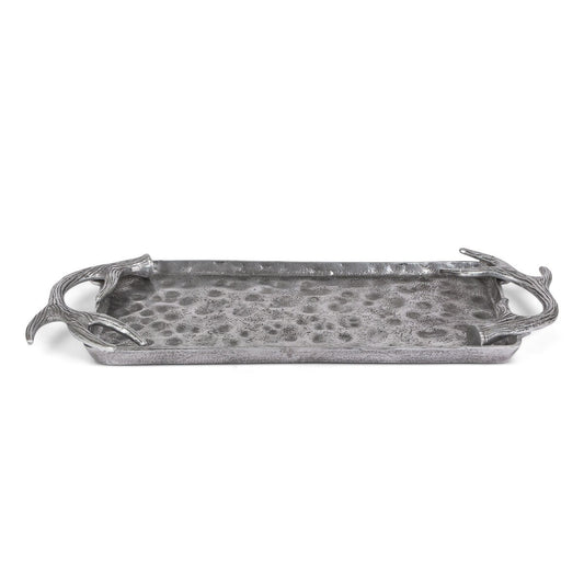 Cast Aluminum Hammered Rectangular Tray style shot 1