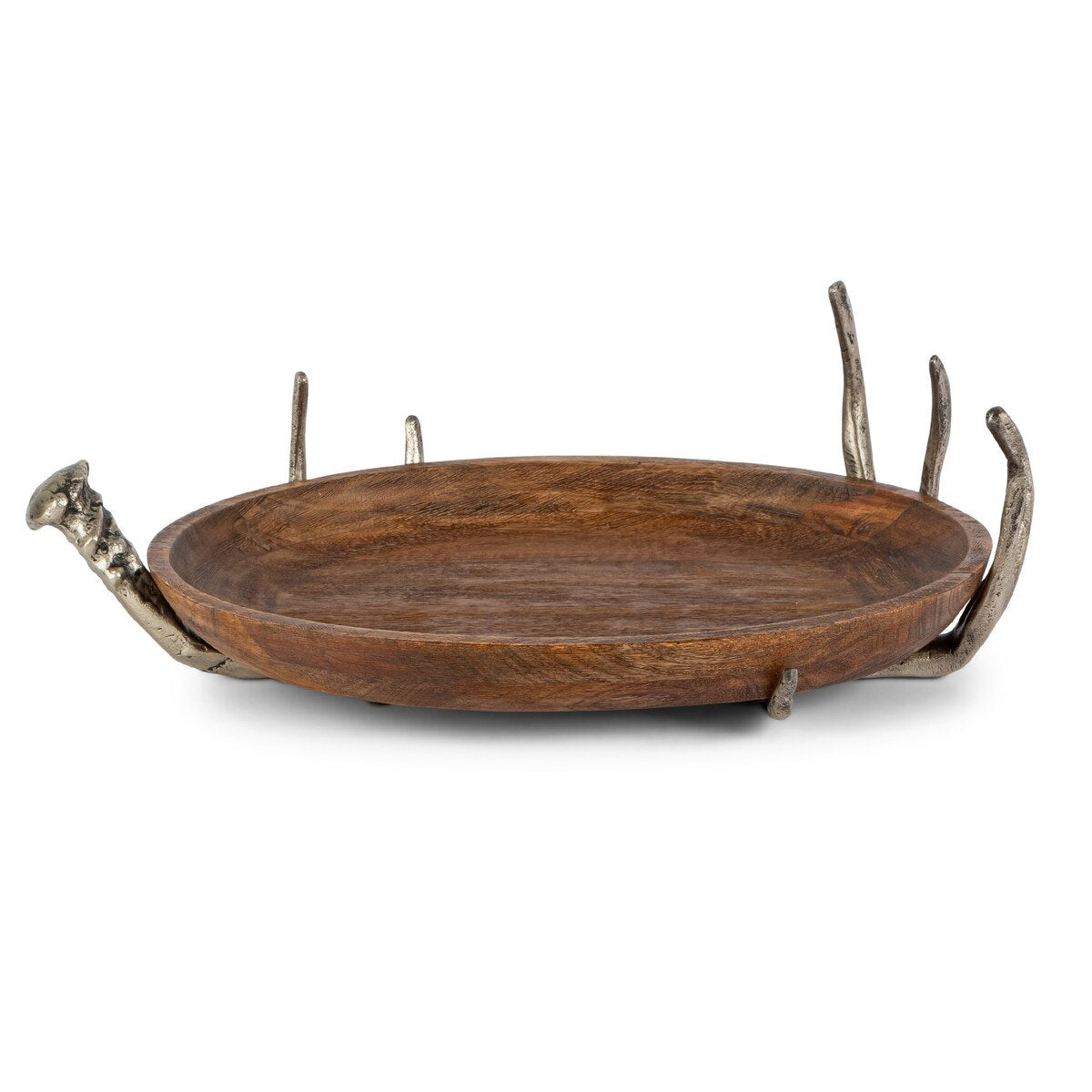 Mango Wood Tray with Antler Stand style shot 1