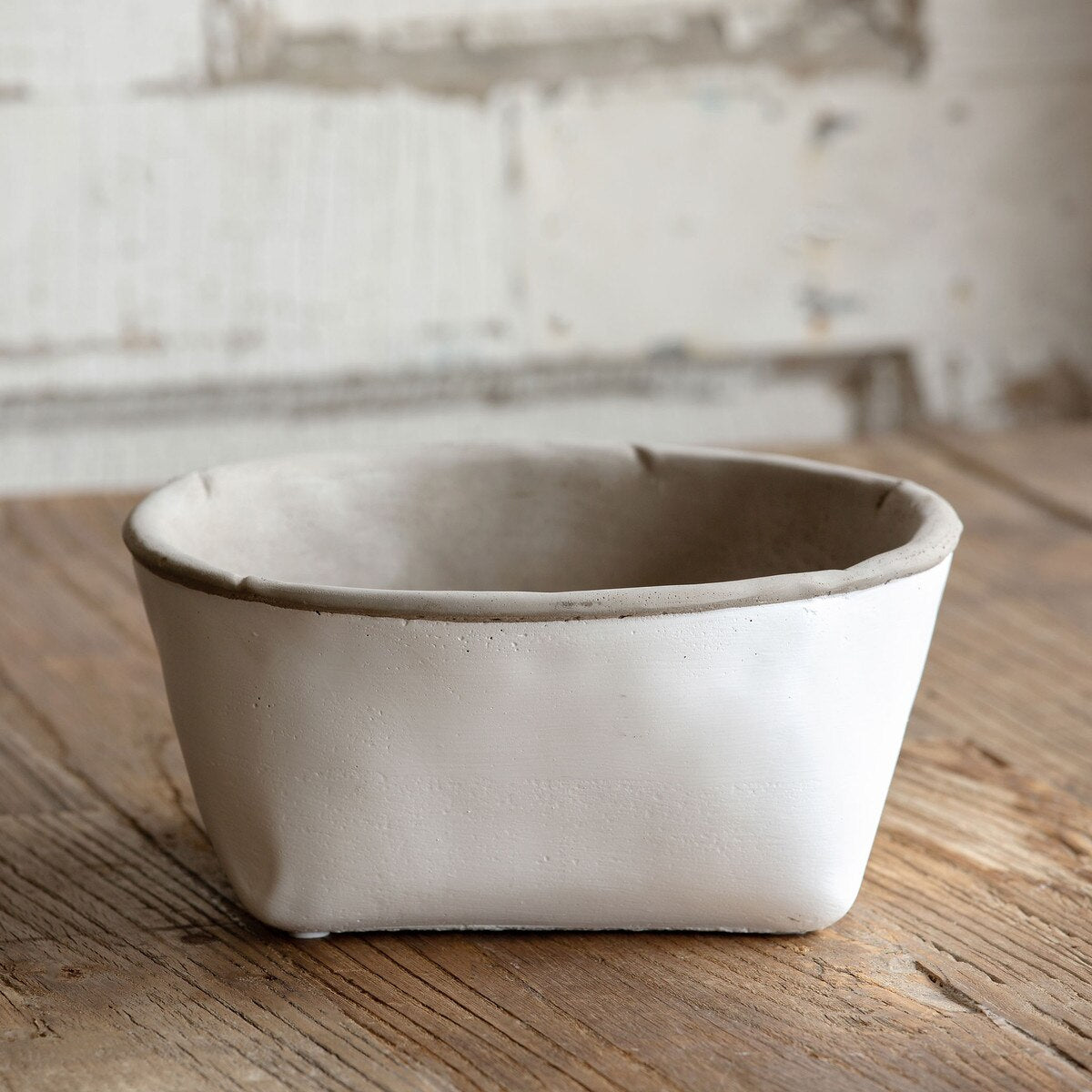 Orchard White Cement Low Planter, Large style shot 1