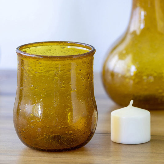 Amber Hombre Glass Pot
