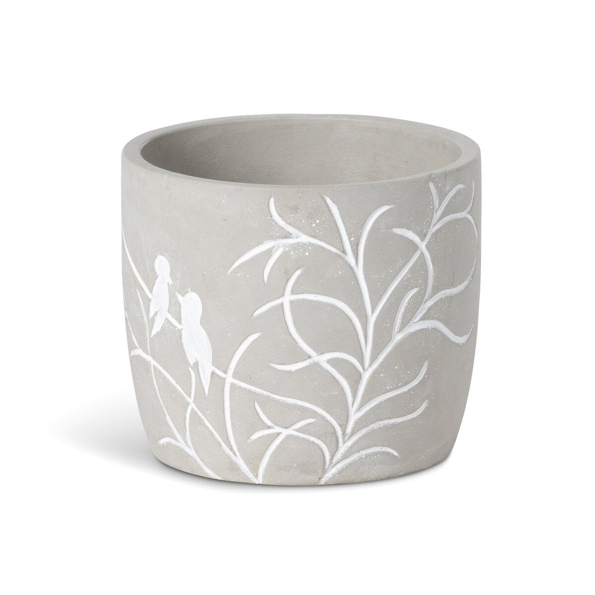 Lovebirds Silhouette Cement Pot, Large style shot 1