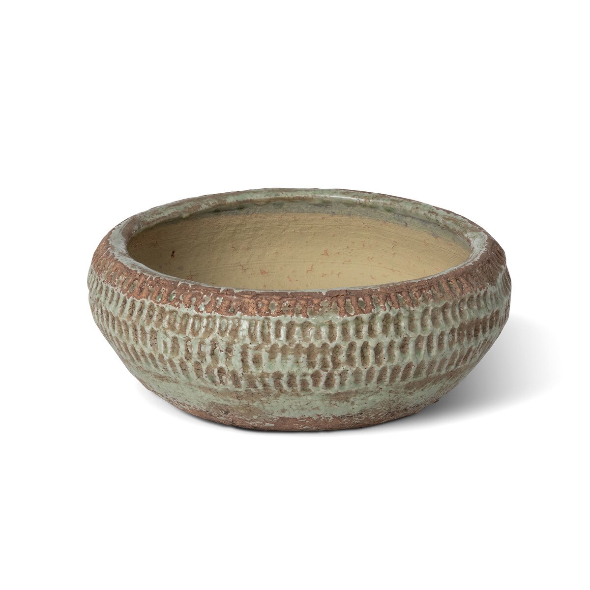 Yuma Pattern Low Ceramic Bowl, Large style shot 1