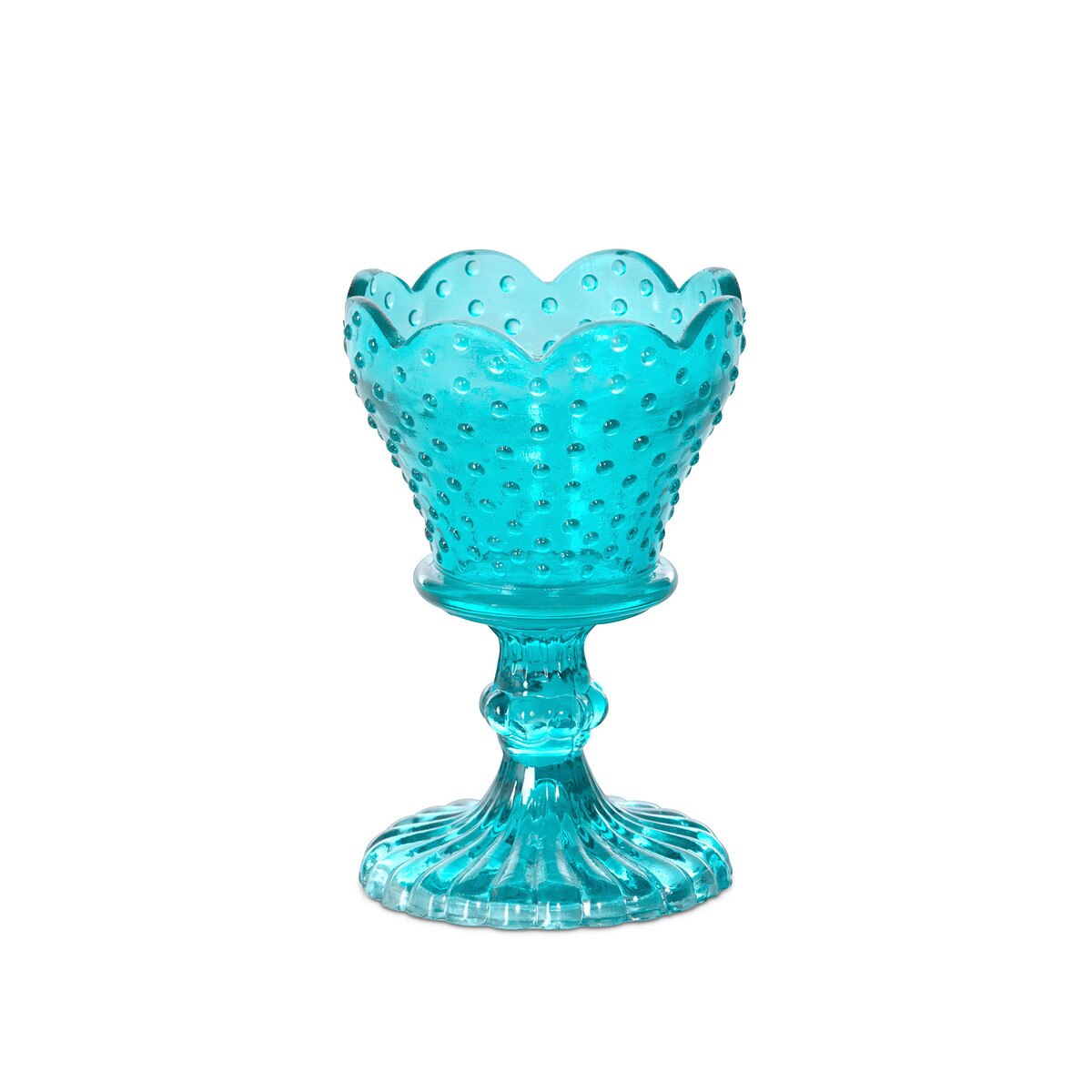 Zoe Pressed Glass Footed Candle Holder style shot 1